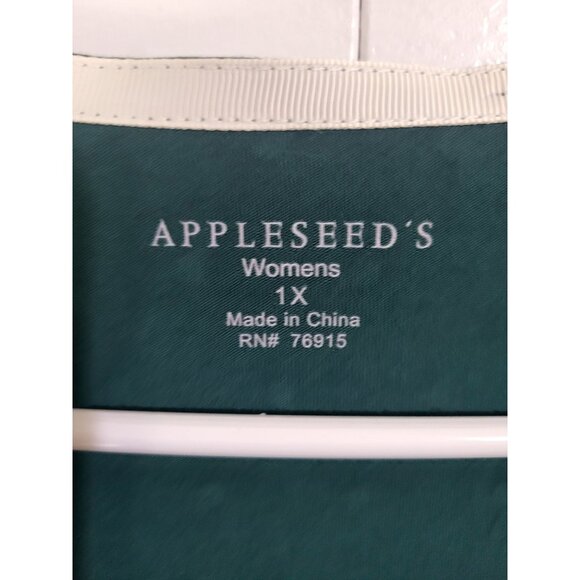 Appleseed's Womens 1X Plus Size Polka Dot Green 3/4 Sleeve T Shirt Mature Grandm - Picture 3 of 6